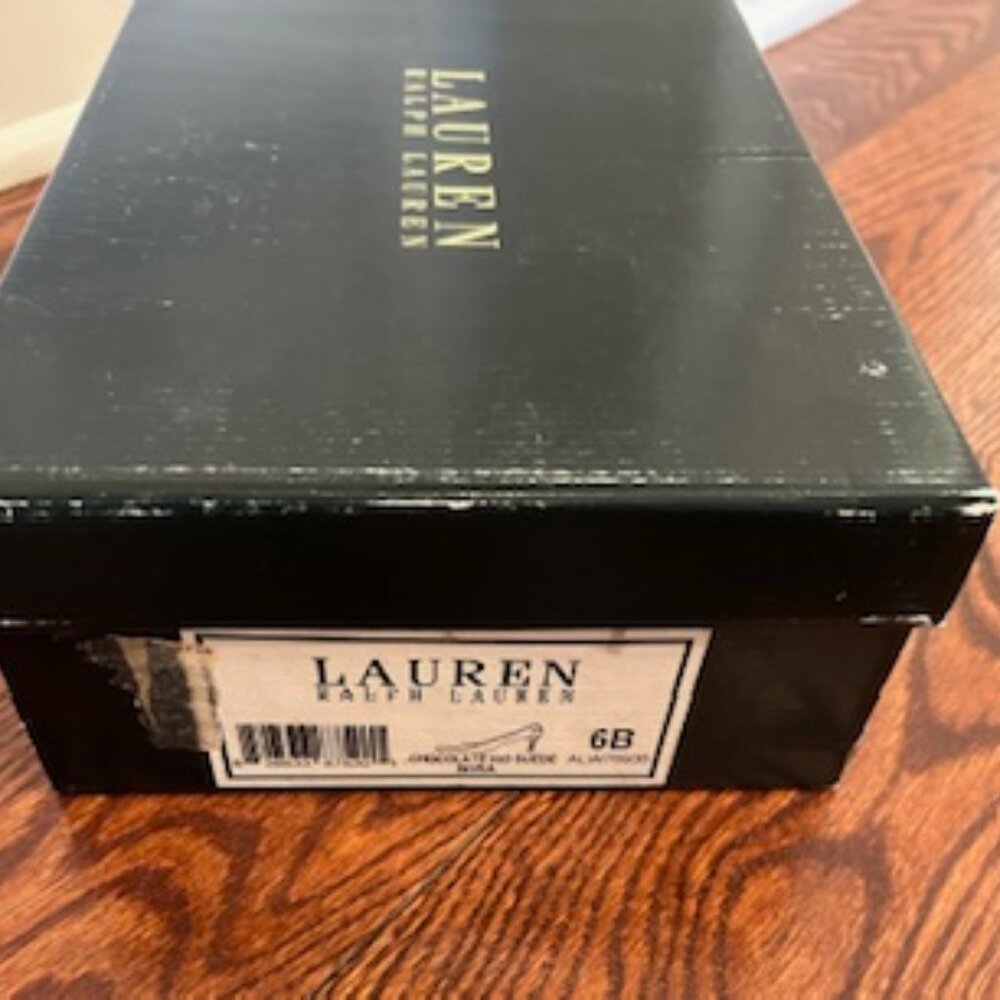 Women's Ralph Lauren Brown Suede Pumps with Stitching